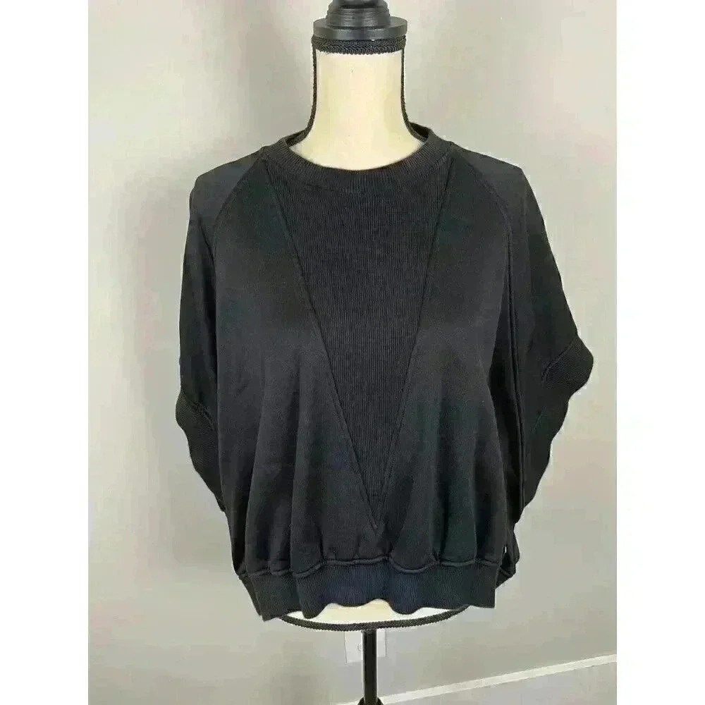 Givenchy Paris Sweatshirt Cape Oversized Black Embroidered Signature Women's S